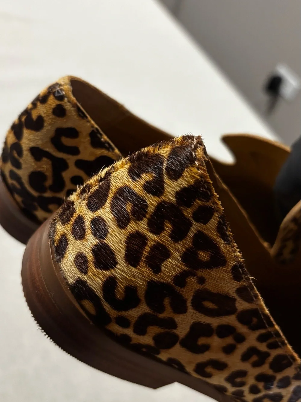 New Never Worn Crown Vintage Leopard Print Carla Loafer- 100% Cow Fur